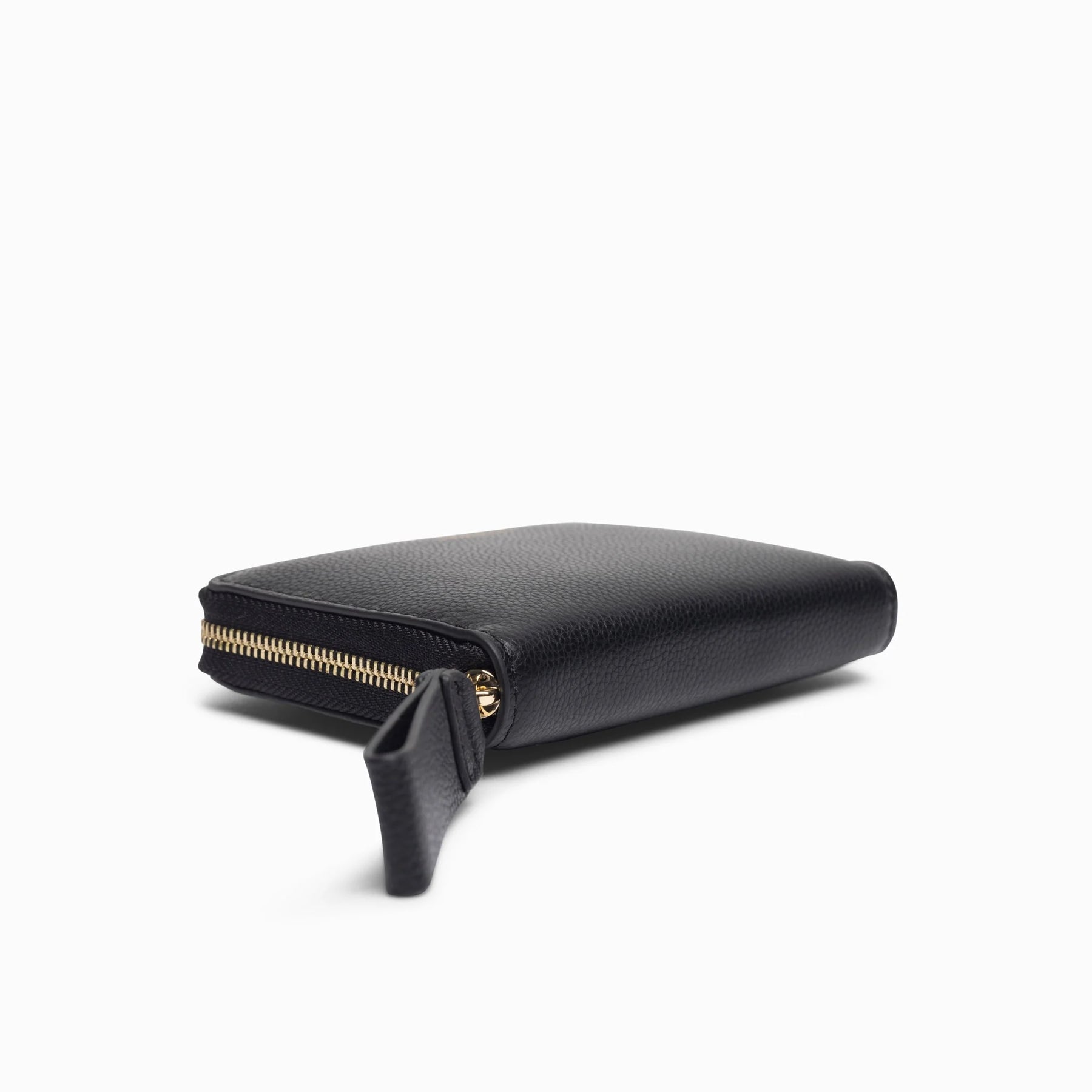 Small Zip Wallet - Svart Skinn
