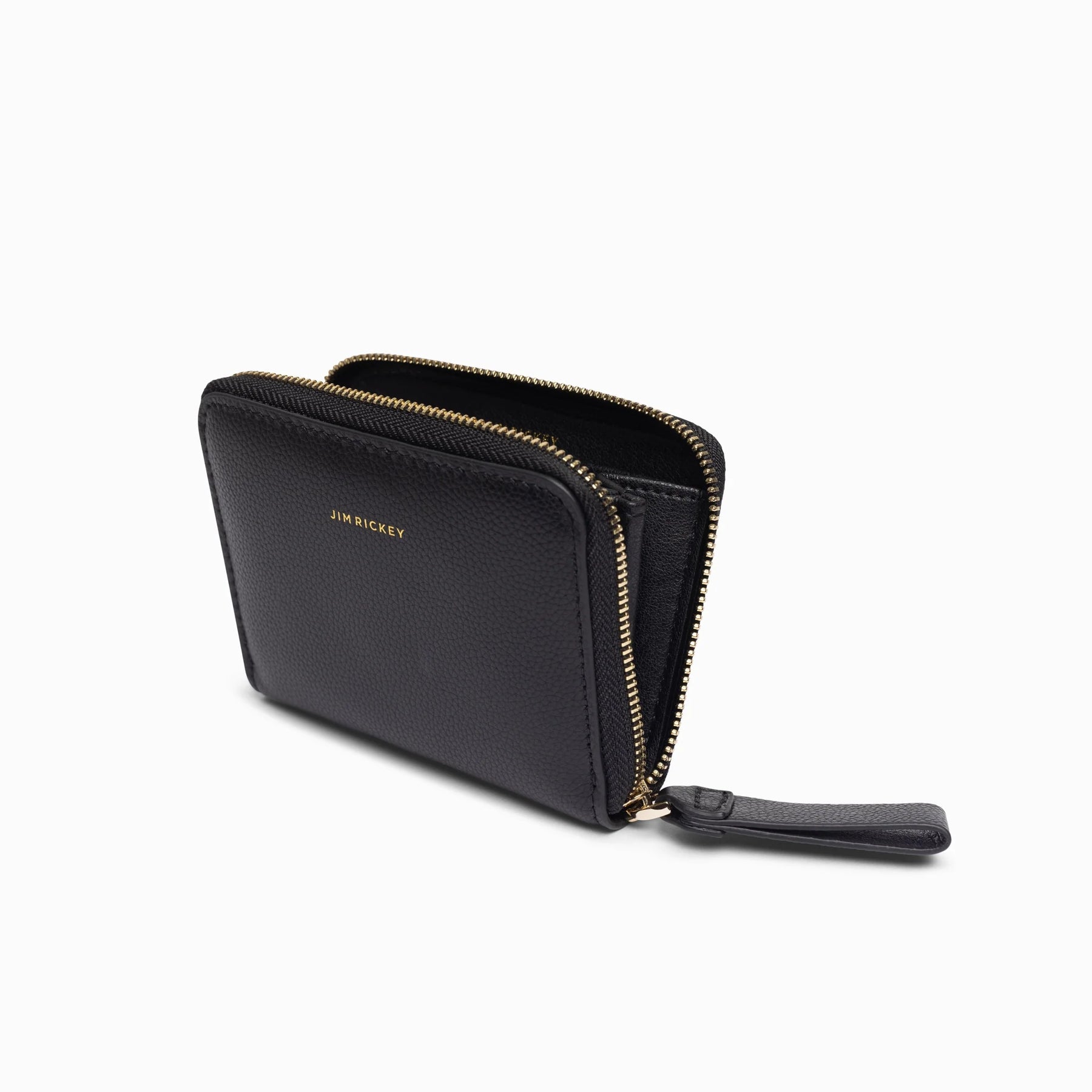 Small Zip Wallet - Svart Skinn