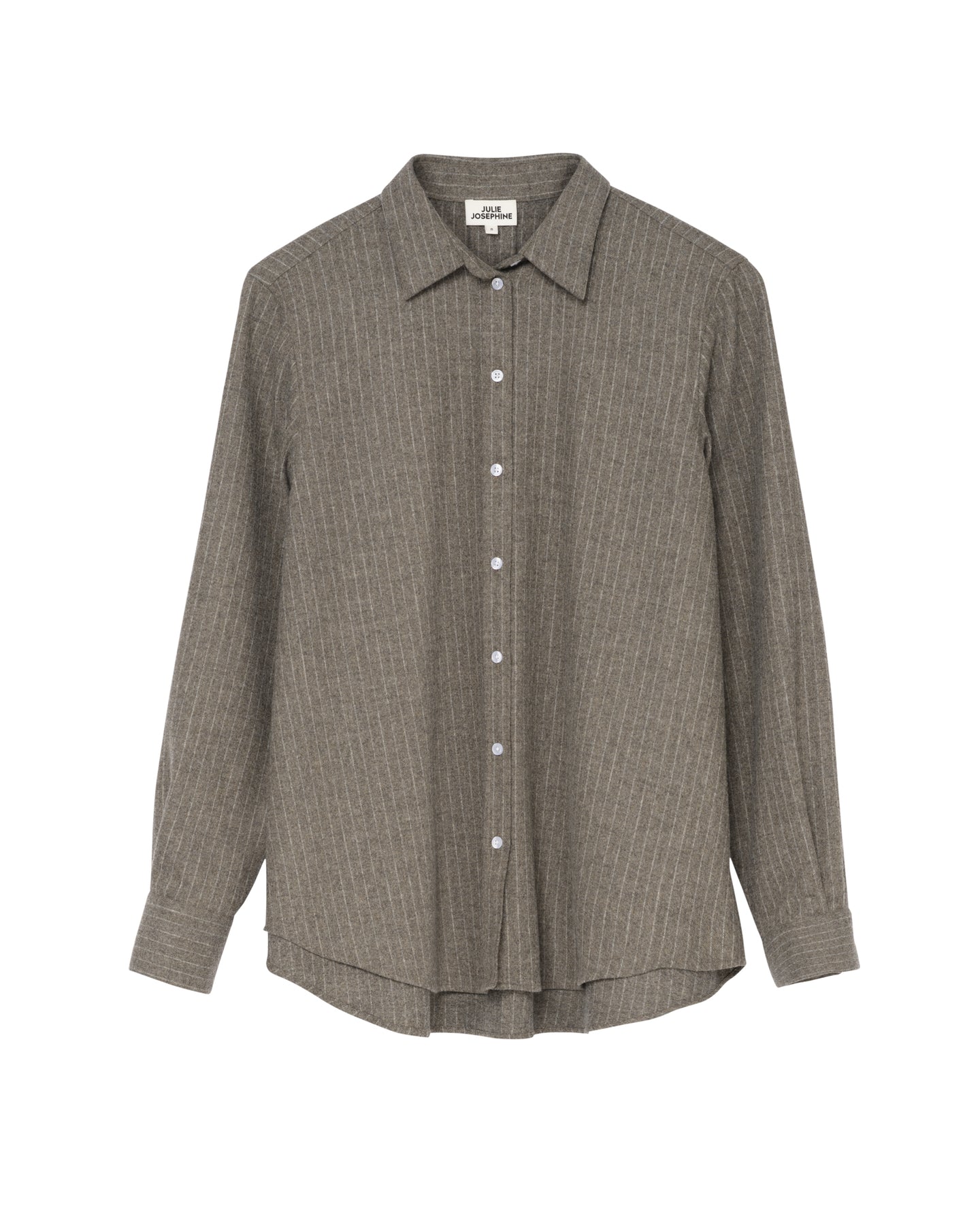 Sophie Wool Blend Shirt - Grå Randig