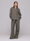 Sophie Wool Blend Shirt - Grå Randig