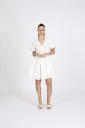 Beatrice Ss Short Broderi Dress B - Snow White