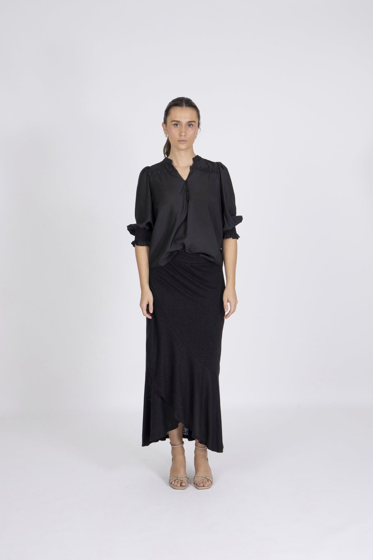 Petrine Linen Skirt - Black