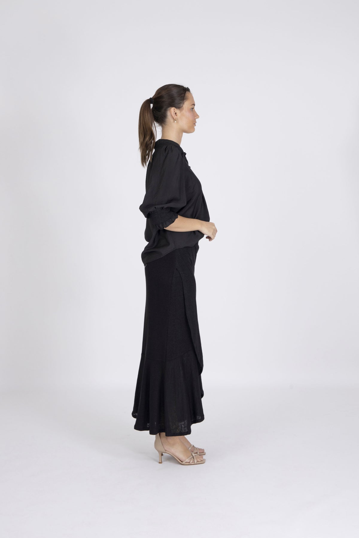 Petrine Linen Skirt - Black