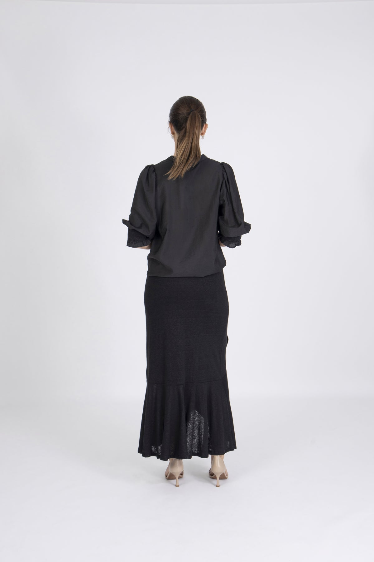 Petrine Linen Skirt - Black