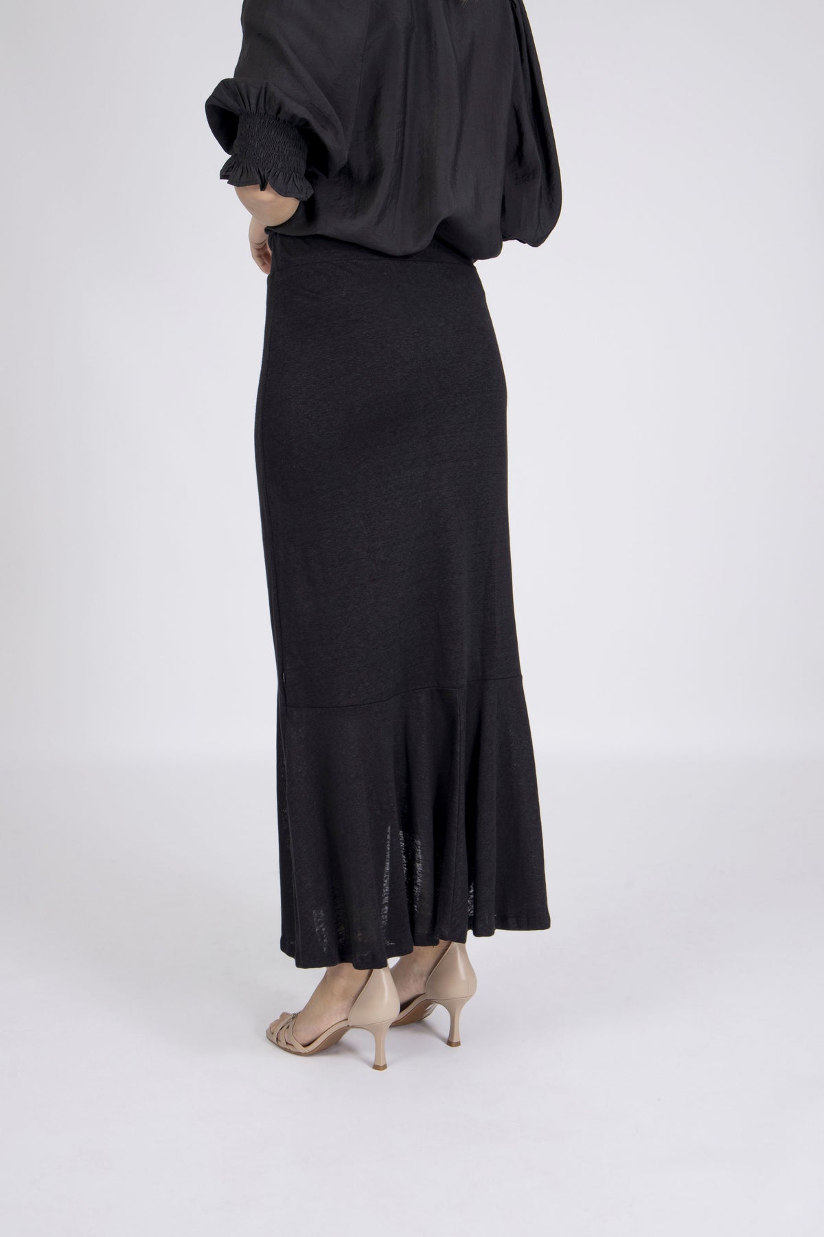 Petrine Linen Skirt - Black