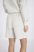 Vittoria Hw Wide Striped Shorts B - Snow White Grey Stripes