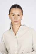 Vittoria-Sanni Ls Striped Shirt - Snow White W. Grey Stripes