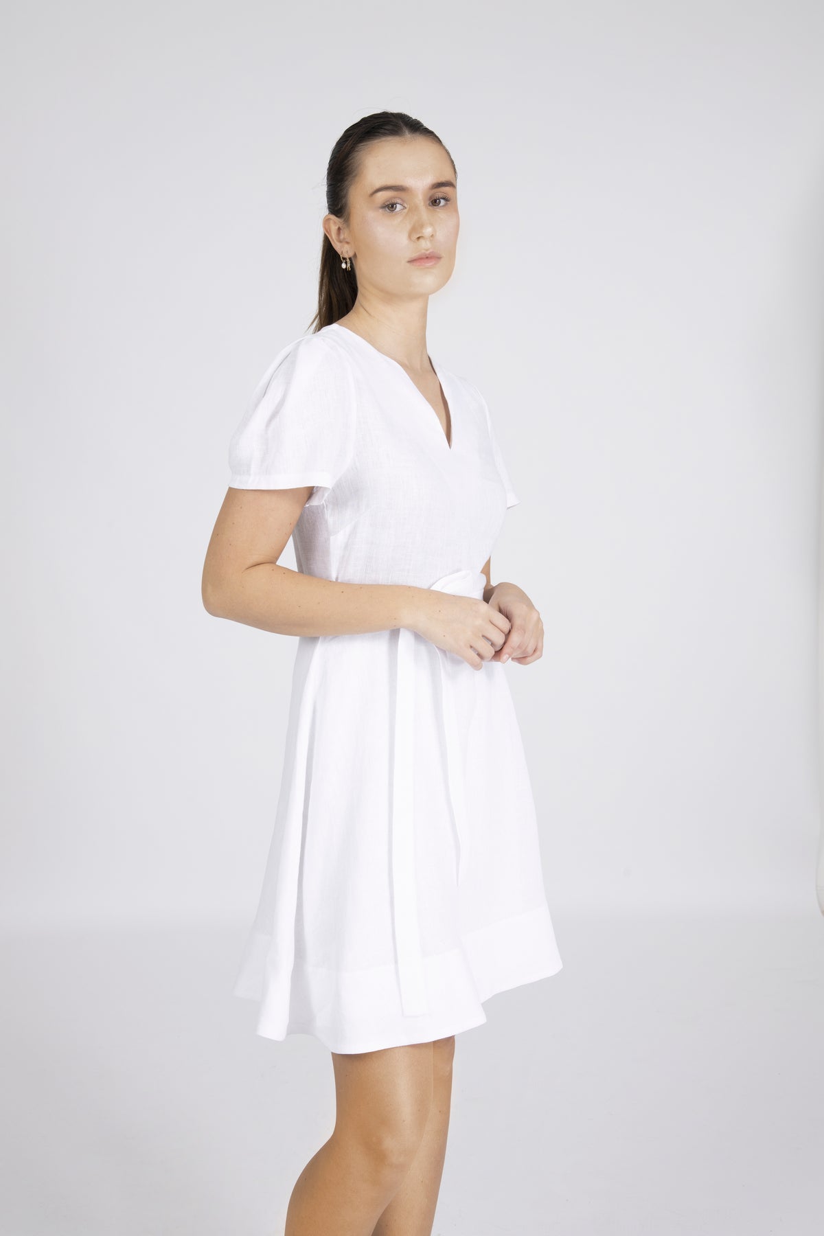 Zenya Linen Dress - White