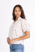 Signy Blouse - White Pink