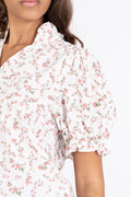 Signy Blouse - White Pink