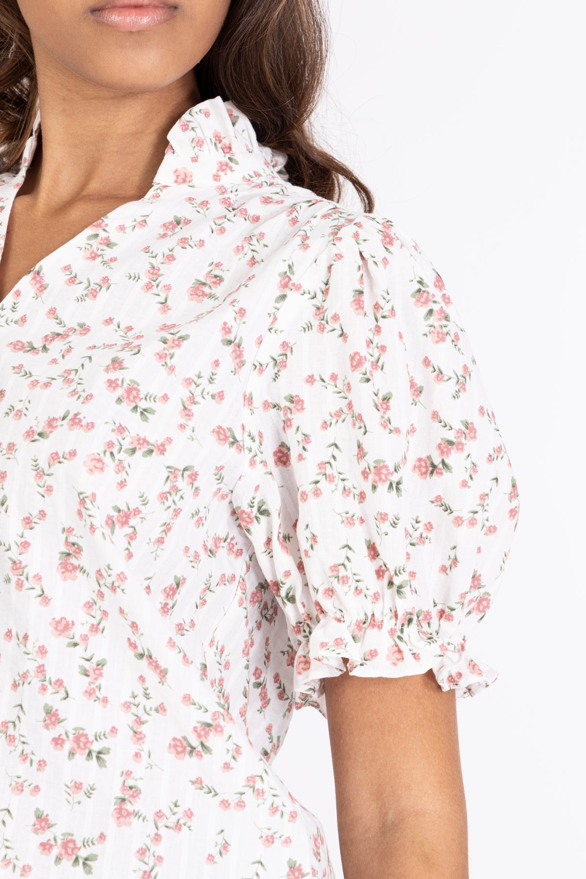 Signy Blouse - White Pink
