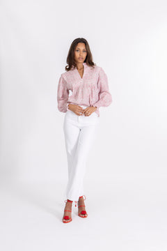 Emma Poplin Blouse - Pink