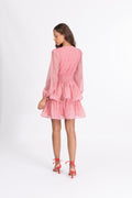 Jade Wave Print Dress - Golden Pink Coral