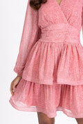Jade Wave Print Dress - Golden Pink Coral