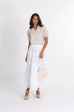 Vendla Voile Maxi Skirt - White