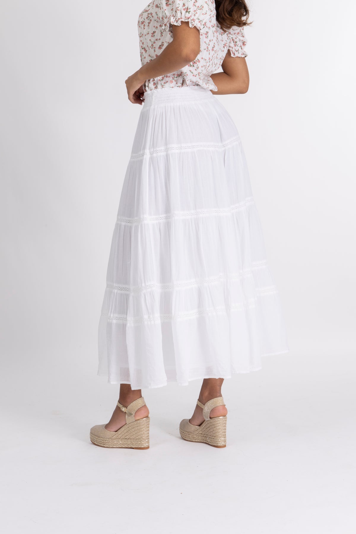 Vendla Voile Maxi Skirt - White