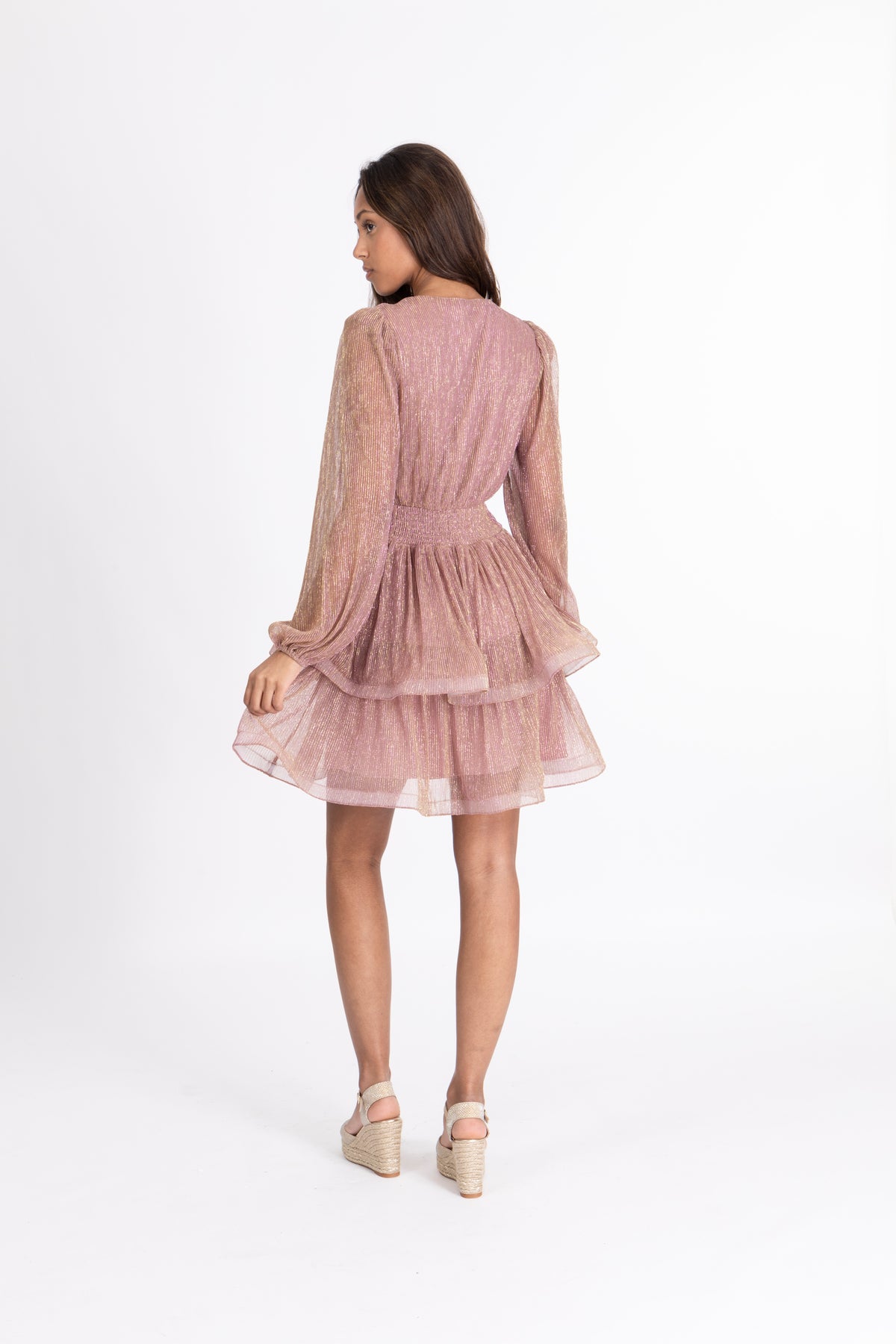 Jade Wave Dress - Light Pink Sparkle