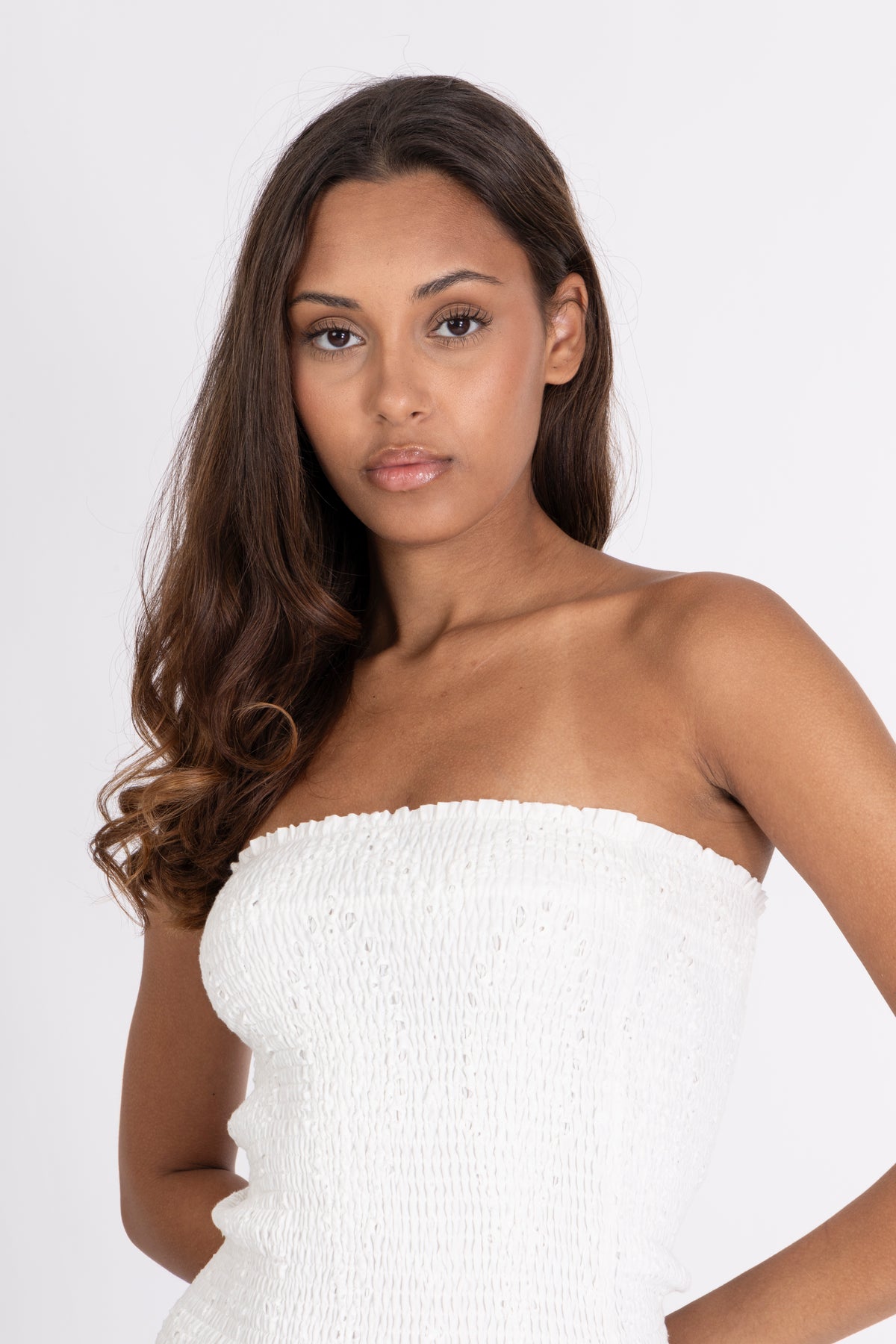 Kanutte Embroidery Dress - White