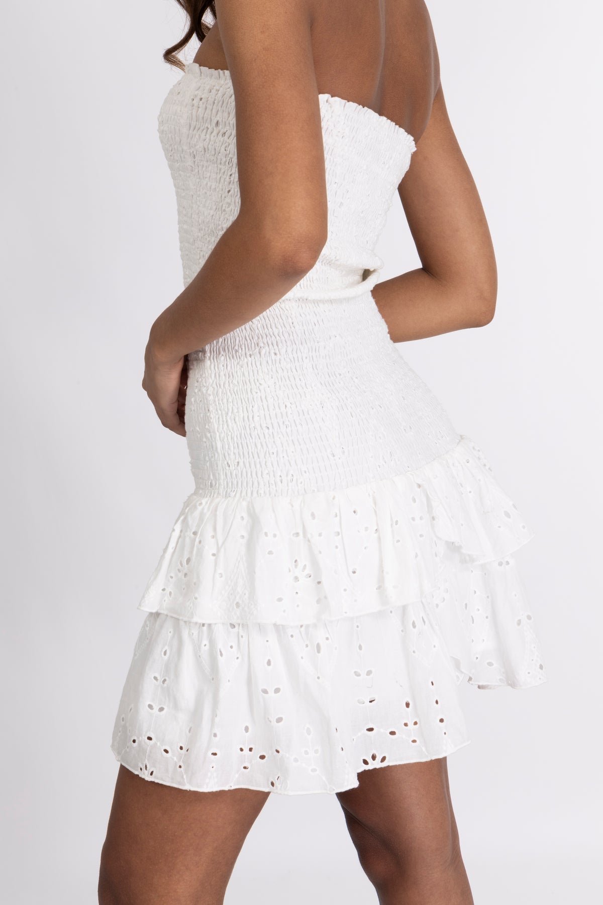 Kanutte Embroidery Dress - White