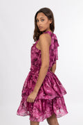 Idun Mini Dress - Fuchsia Flower