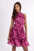 Idun Mini Dress - Fuchsia Flower