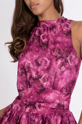 Idun Mini Dress - Fuchsia Flower