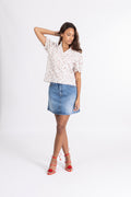 Signy Blouse - White Pink