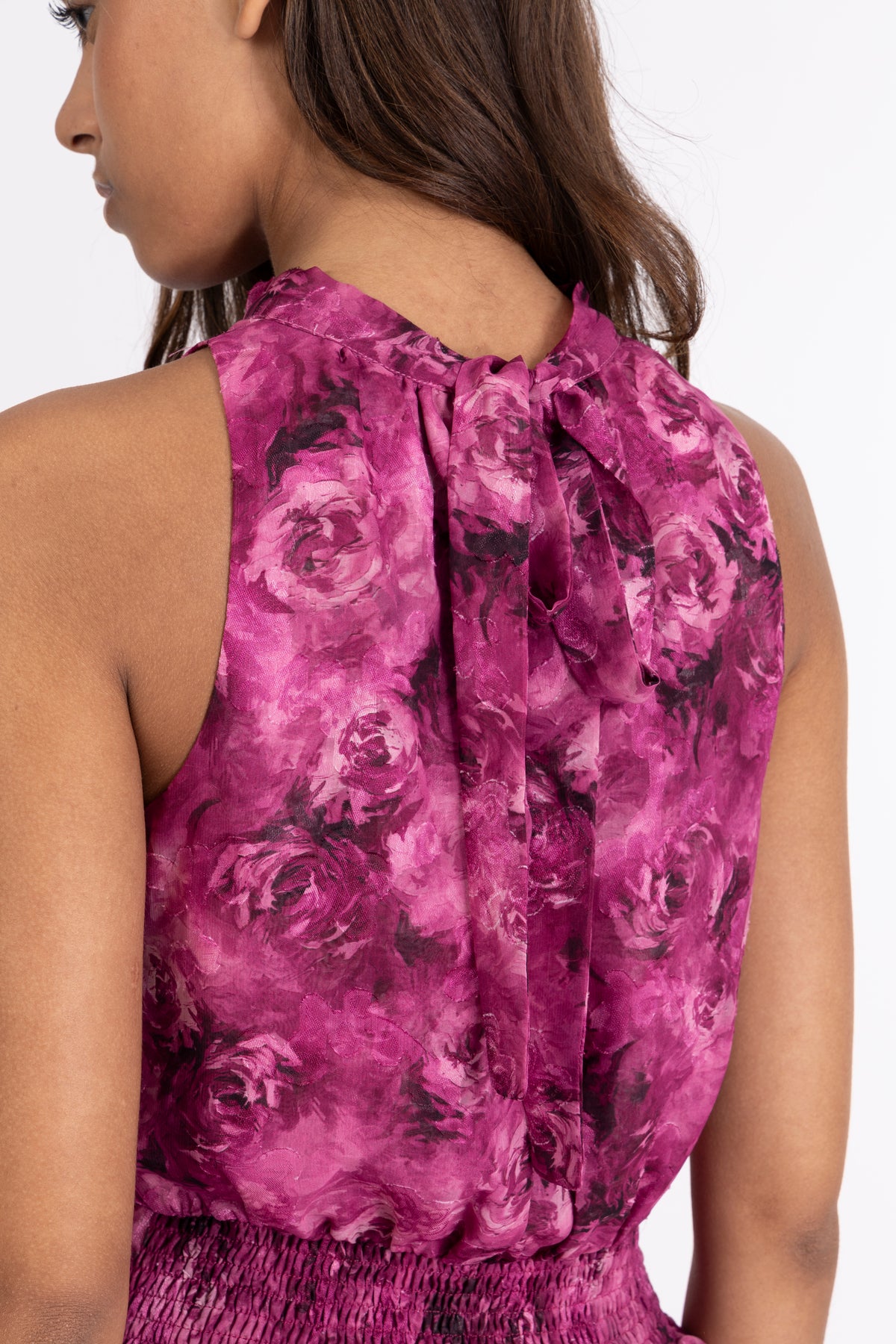 Idun Mini Dress - Fuchsia Flower