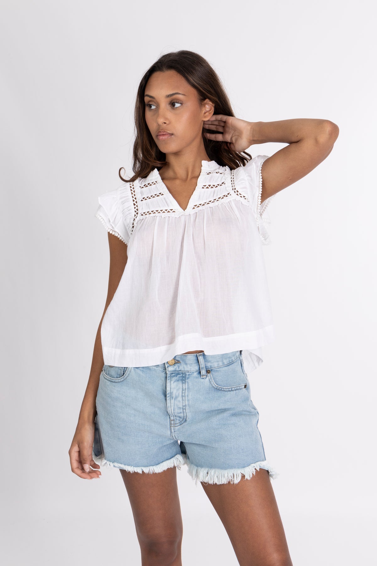 Vår Voile Top - White