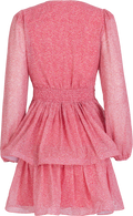 Jade Wave Print Dress - Golden Pink Coral