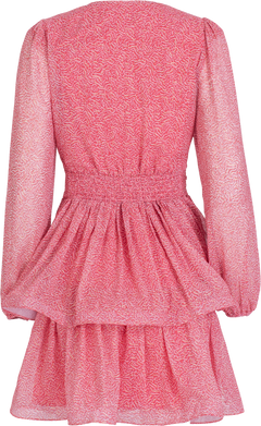 Jade Wave Print Dress - Golden Pink Coral