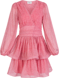 Jade Wave Print Dress - Golden Pink Coral