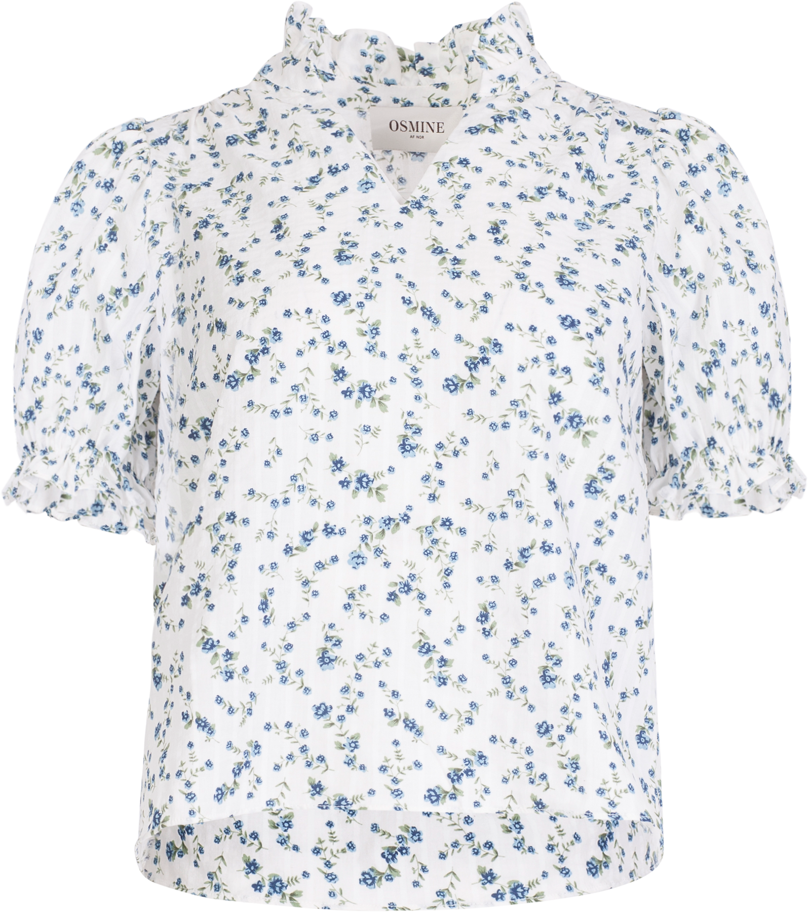 Signy Blouse - White Blue