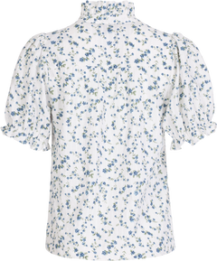 Signy Blouse - White Blue
