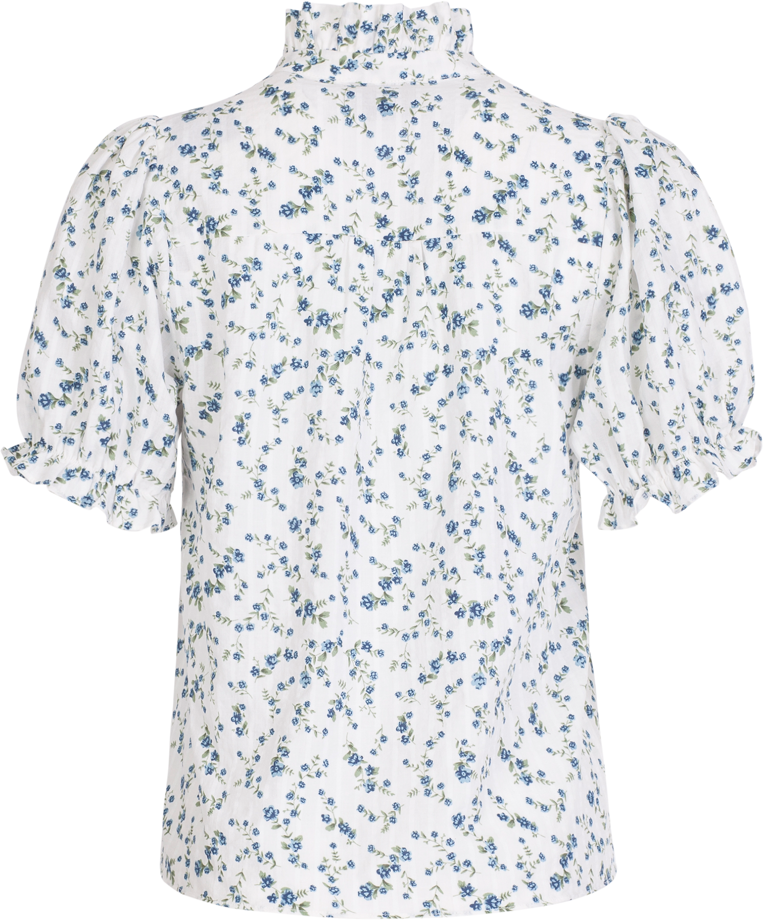 Signy Blouse - White Blue