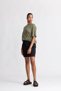 Vilja Ss Printed Tee - Olivine Bright White