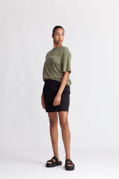 Vilja Ss Printed Tee - Olivine Bright White
