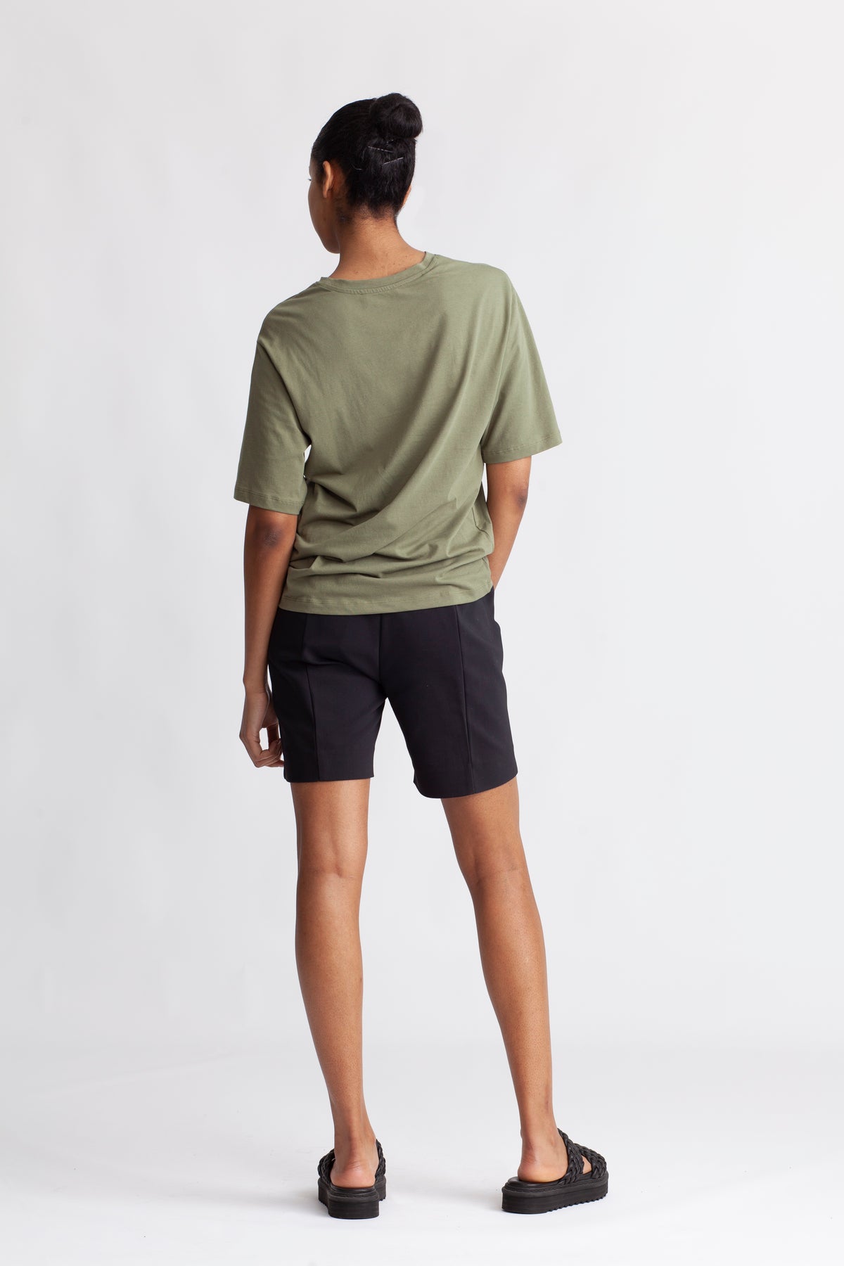 Vilja Ss Printed Tee - Olivine Bright White