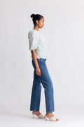 Dalena Blouse - White/Green
