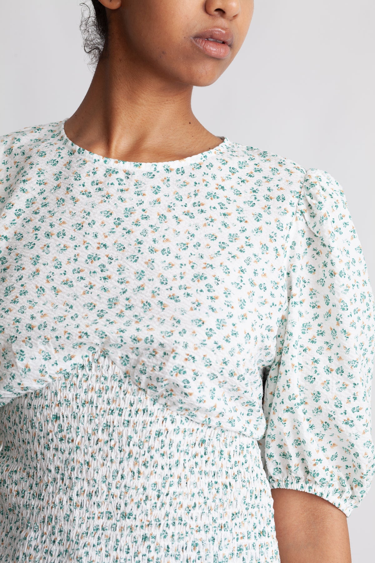 Dalena Blouse - White/Green