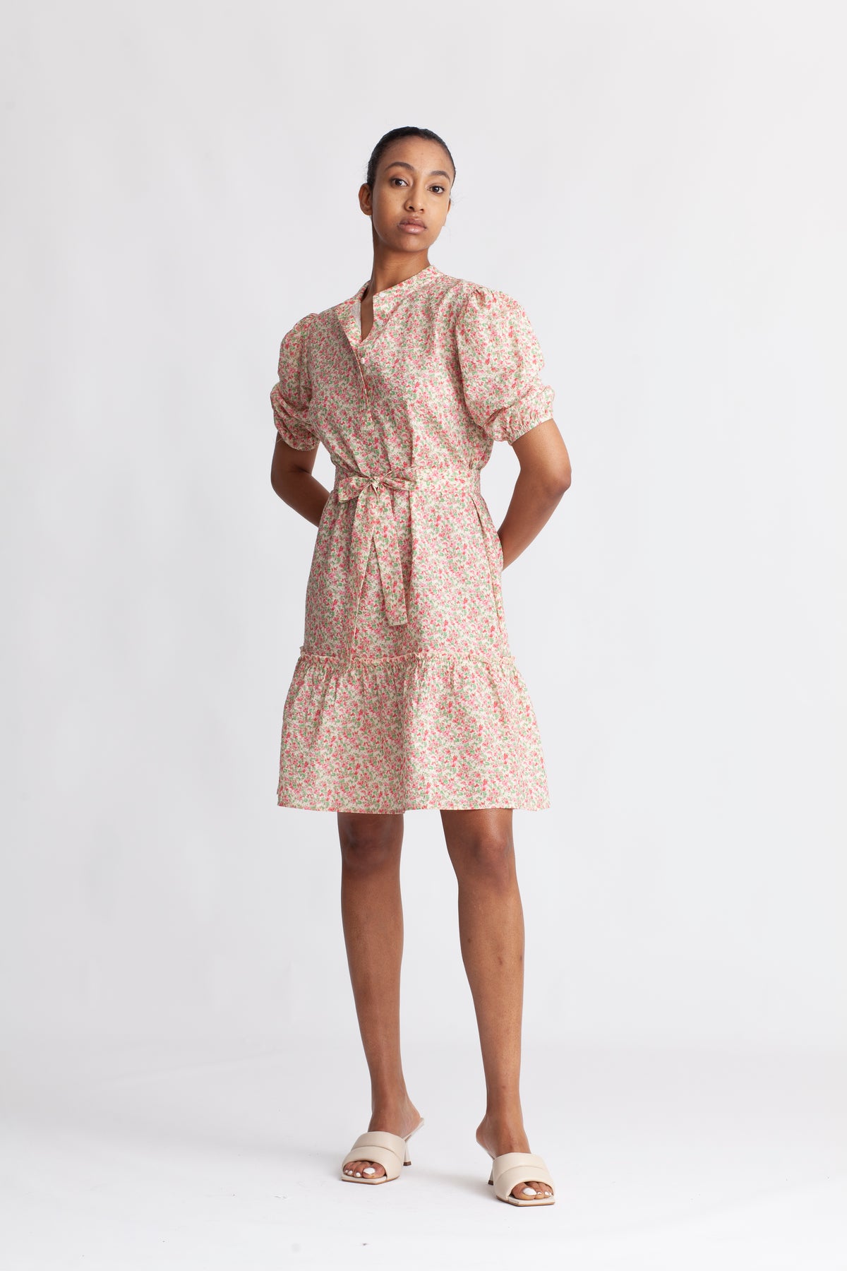 Kate Short Sleeve Dress - Rose/Red