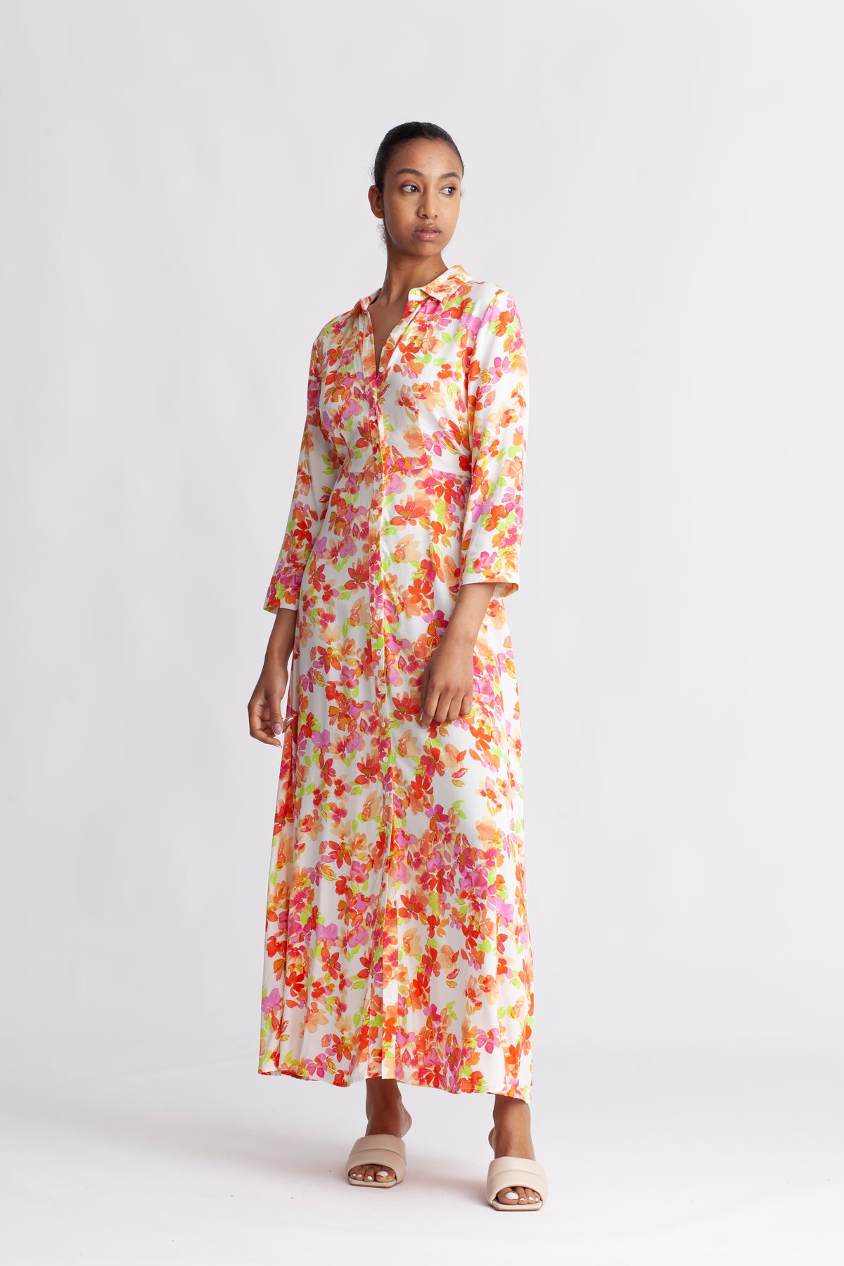 Yassavanna Long Shirt Dress S - Almond Peach Flima