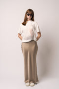 Bar Silk Maxi Skirt - Taupe