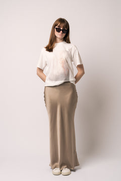 Bar Silk Maxi Skirt - Taupe