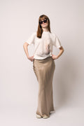 Bar Silk Maxi Skirt - Taupe