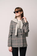 Madeleine Blazer - Grey And Red Plaid
