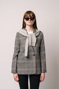 Madeleine Blazer - Grey And Red Plaid