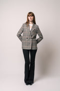Madeleine Blazer - Grey And Red Plaid