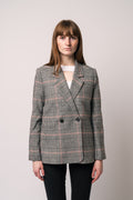 Madeleine Blazer - Grey And Red Plaid