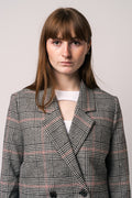 Madeleine Blazer - Grey And Red Plaid